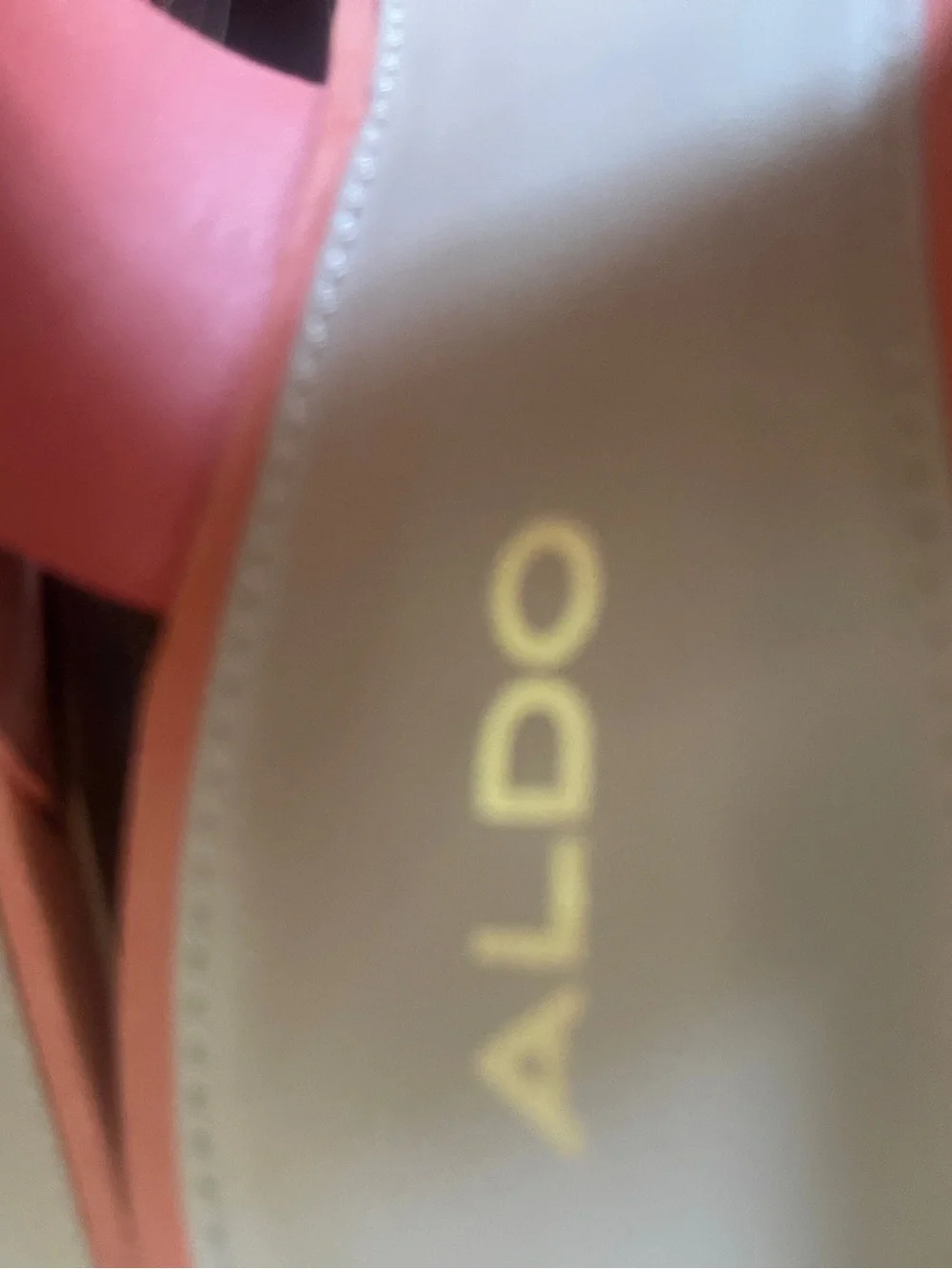 Aldo Coral Orange Suede Block Heel Sandals - Picture 4 of 4